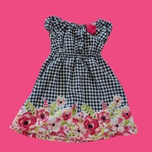 MONKEY Bars Checkerboard Floral Dress